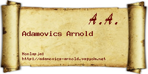 Adamovics Arnold névjegykártya